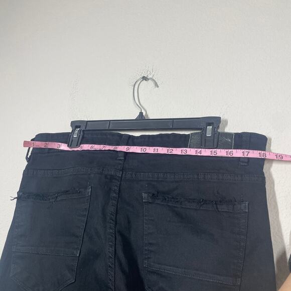 Jordan Craig Mens Theo 36/36 Frayed Hem Distressed Jeans Black Bootcut - Picture 10 of 10